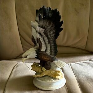 8in. Majestic Eagle Sculpture in Black and Brown